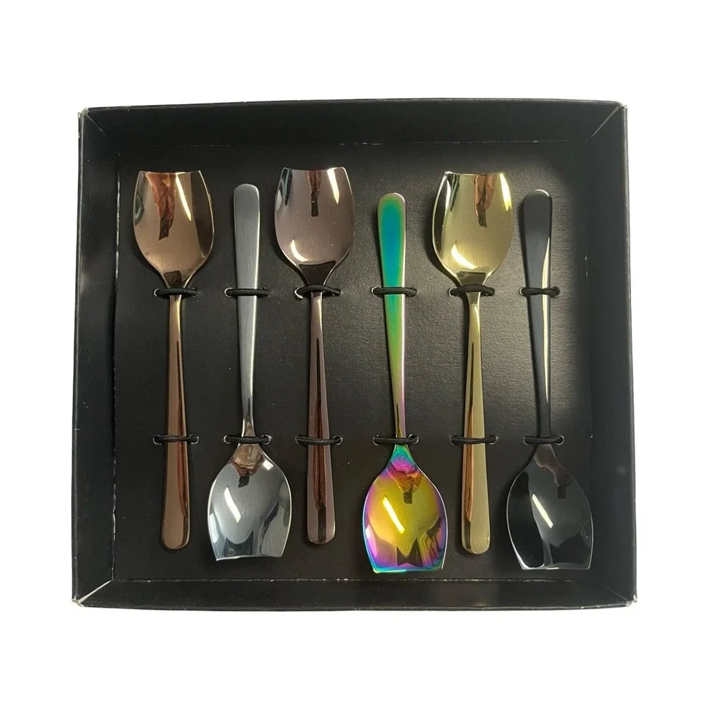 Herdmar Oslo Pvd Mix Ice Cream Spoons Set of 6 Stainless Steel Multicolor